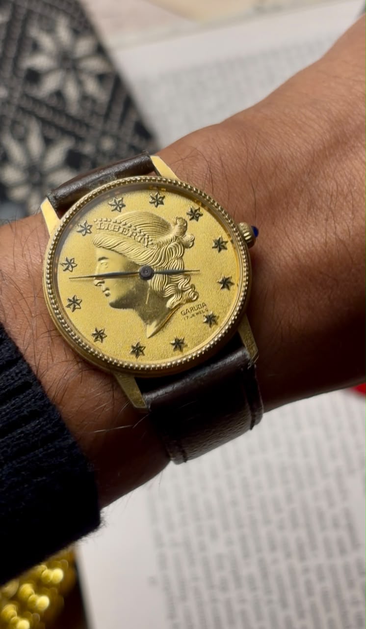 Vintage Garuda Queen Liberty Coin Dial